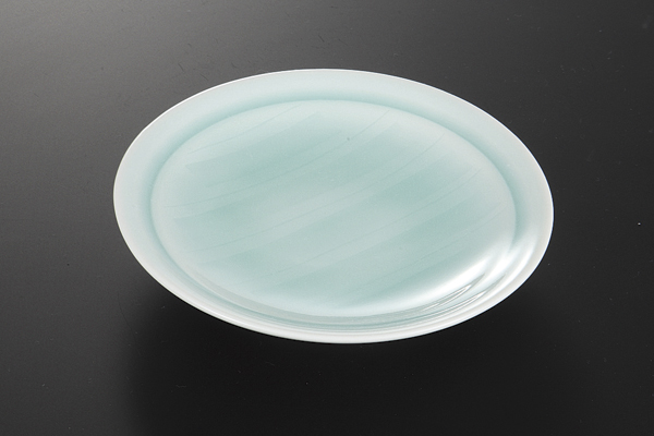 手彫青白瓷 丸5.0皿