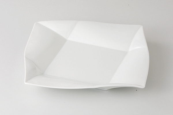 【廃番】ホワイトウエーブ 正角皿(小)