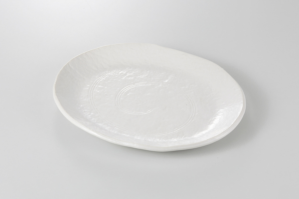 ホワイト 小判皿(中)