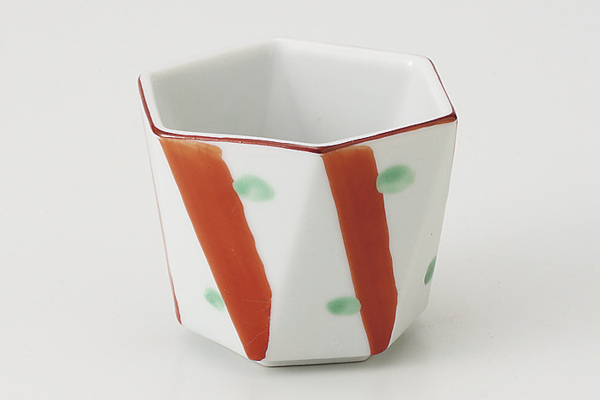 紅斜文 六角小付