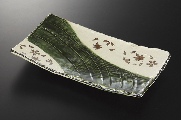 織部春秋 くし目角盛皿