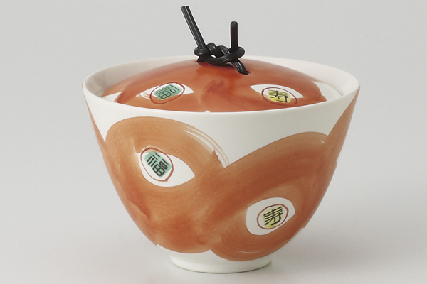 赤濃禄寿 蓋付カップ