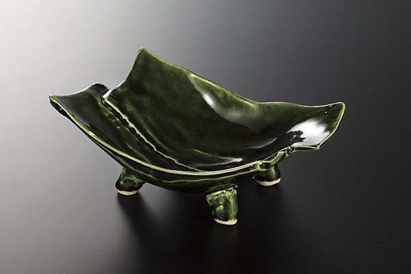 織部重ね 四ッ足向付