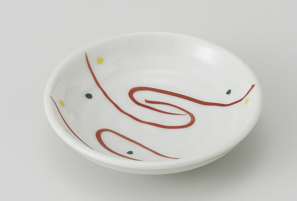 赤絵流水 3.3深皿