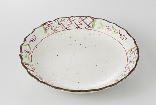 間取赤絵 波渕4.0皿