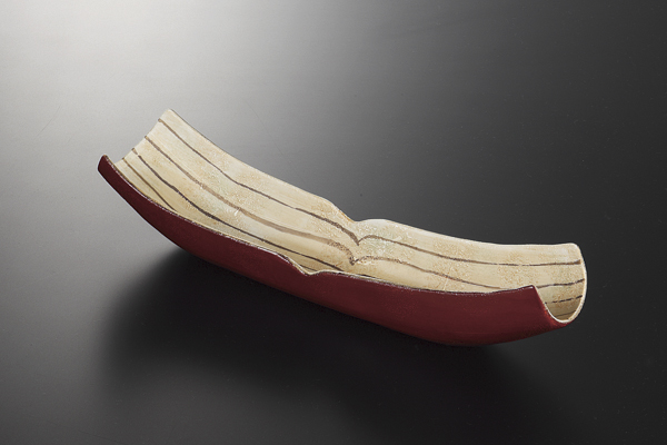 金彩ストライプ 尺二長鉢