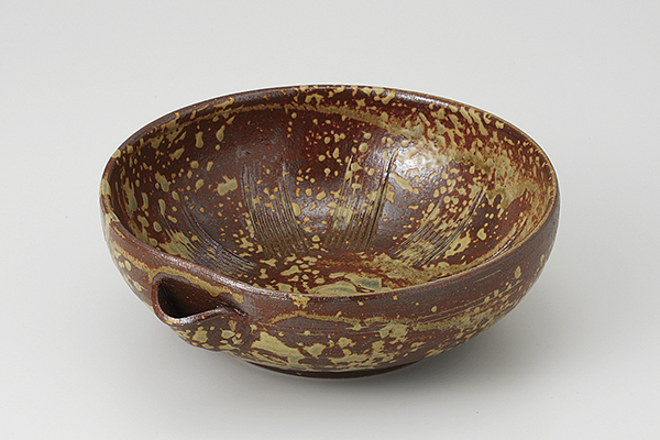 灰ごまめくし目 片口向付