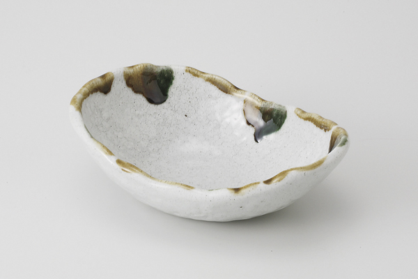 三彩流し 岩目たたき鉢