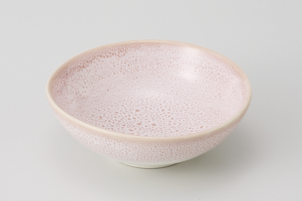 乳白ピンク 楕円平鉢(小)
