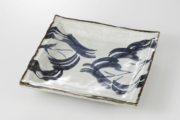 古染葉紋 7.0正角皿