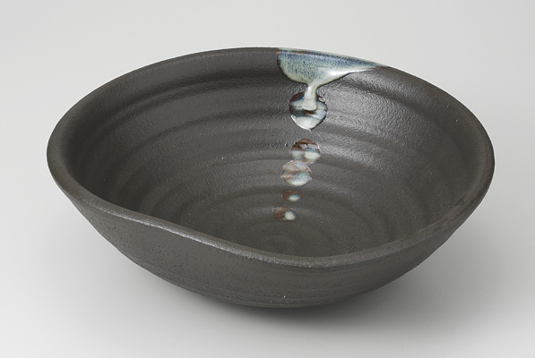 茶ゴス白散し 9寸平鉢