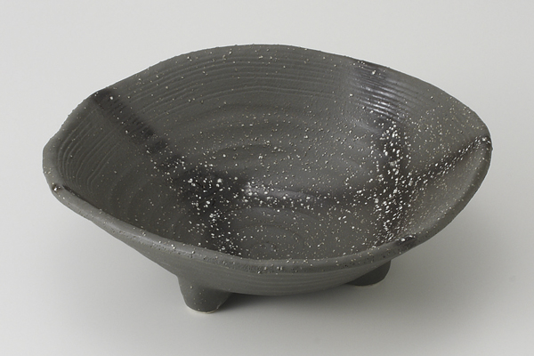 御影黒 三ッ足7.0鉢