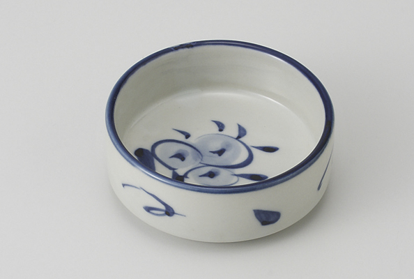 染付見込花 切立皿(小)