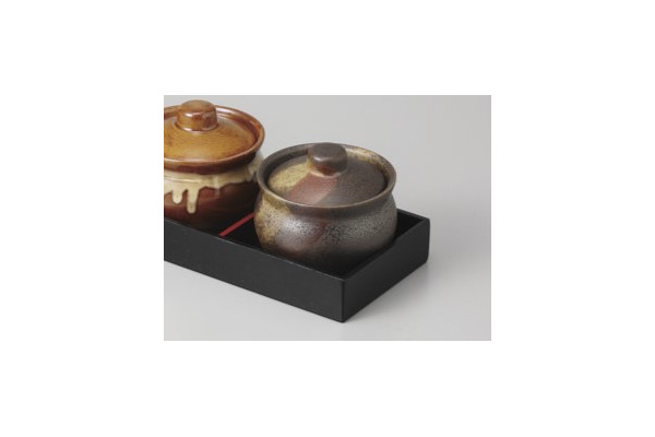 南蛮二色吹 つけ物壷(小)