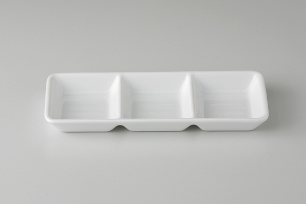 シノワホワイト(強化) 長角三ッ仕切皿