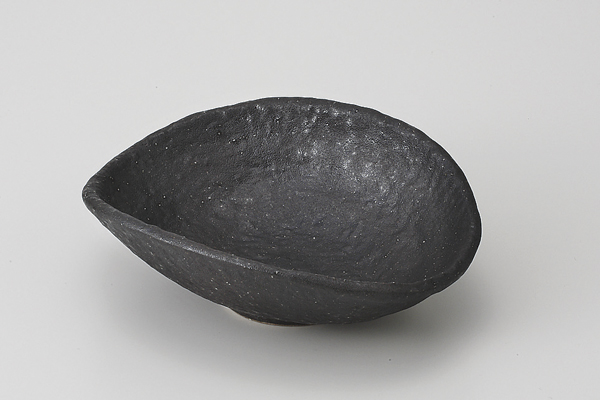 【廃番】黒荒 楕円向付