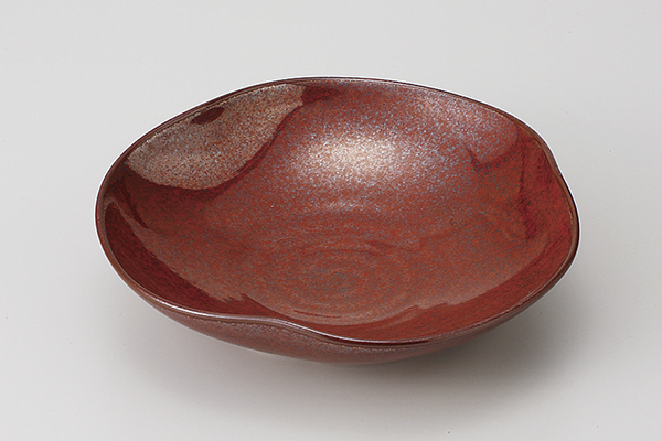 朱赤 三ツ押浅鉢