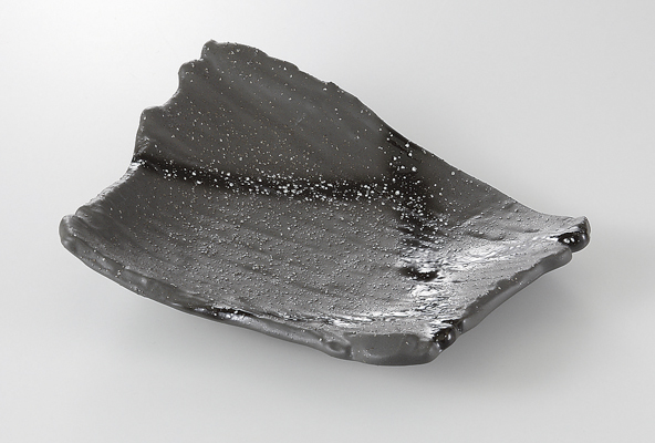 御影黒 削ぎ前菜皿