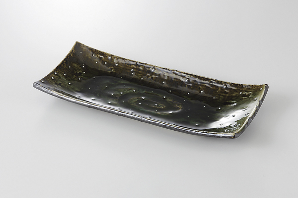 砂目オリベ 焼物皿