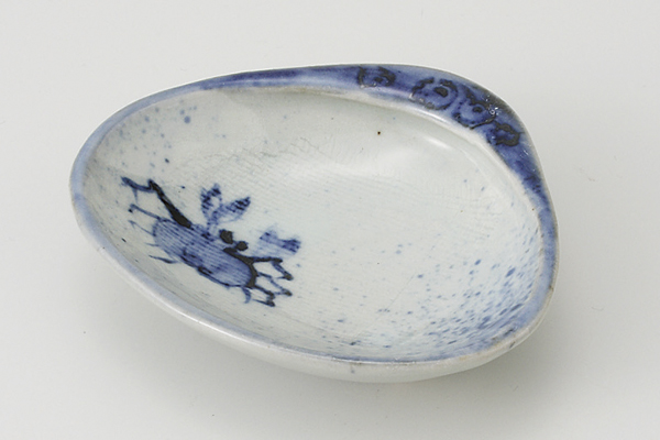 染付カニ絵 蛤小付