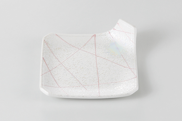 ラスターピンク 片上り皿