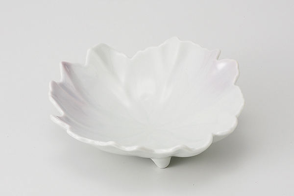 紫吹き 葉型浅鉢