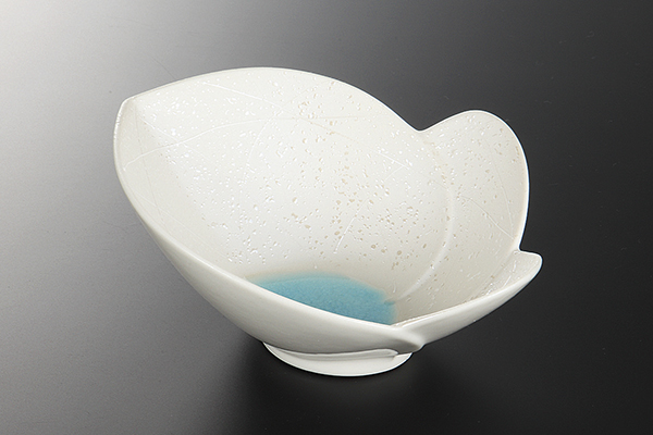 ラスターブルー 羽型鉢