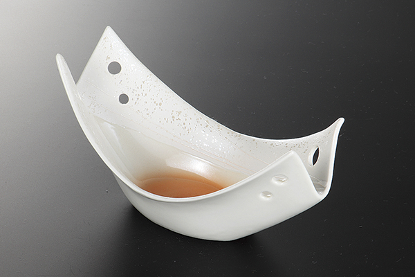 ラスター 舟型透かし鉢