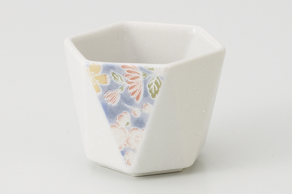 青錦花紋 六角小付