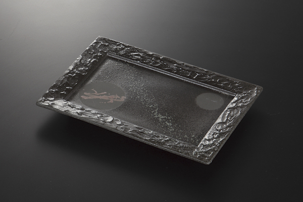 灰吹炭化土 長角大皿