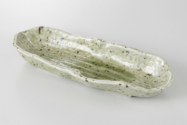 ヒワ釉 楕円長鉢