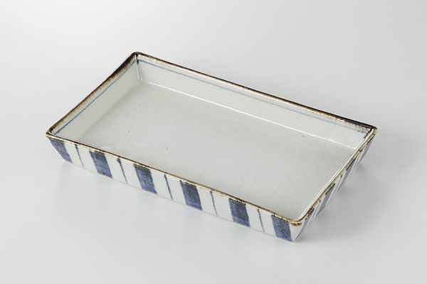 呉須十草 切立長角焼物皿