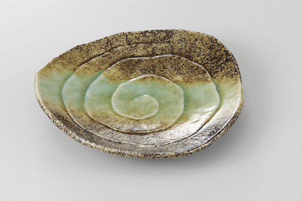 緑彩流 5.0三角皿