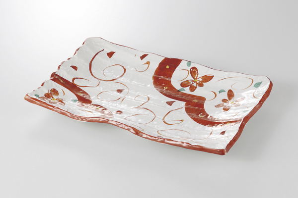 うたげ花 削ぎ長角皿