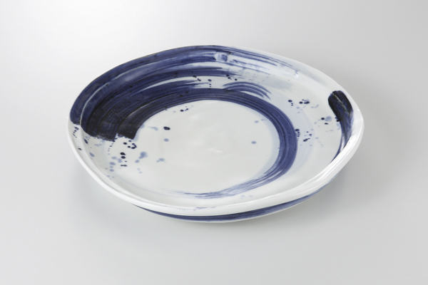 呉須荒刷毛 変形尺皿