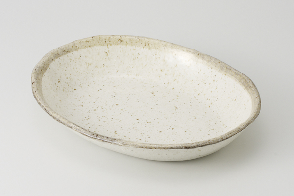 錆唐津 楕円浅盛鉢