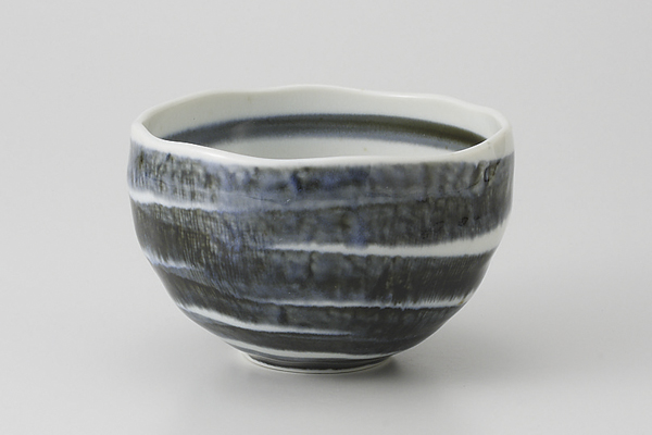 紺渦流し 丸碗