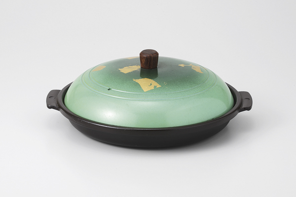 【廃番】金彩緑木製ツマミ ミニ陶板