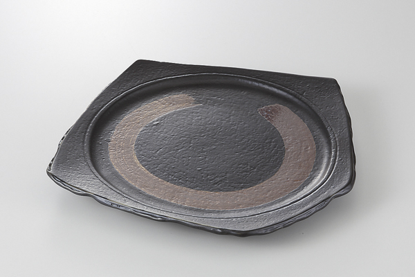 【廃番】結晶茶刷毛 五角9.5皿