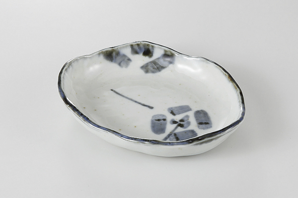 ゴス流し紋 変形小皿