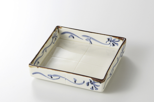 呉須波紋 正角前菜皿