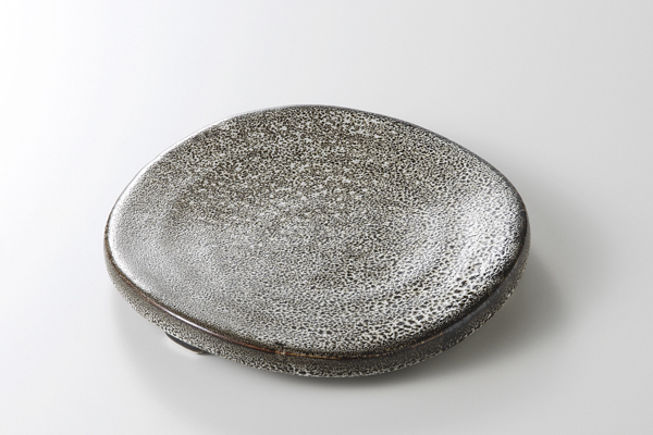 唐津釉彩 三ッ足前菜皿