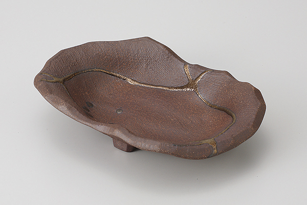 金釉つむぎ 変形三ツ足向付