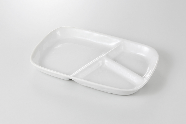 【廃番】白 三ッ仕切皿