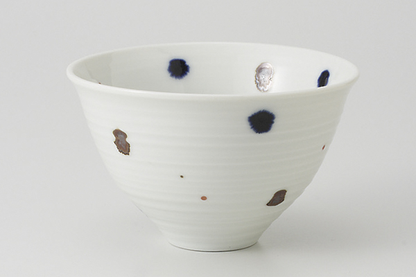 染付サビ水玉 飯碗