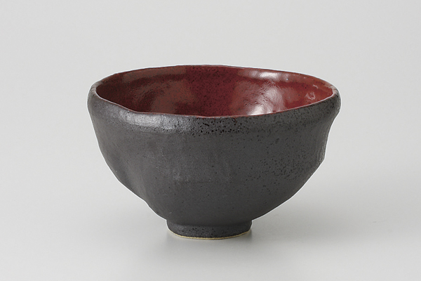 紅黒炭 変形多用碗