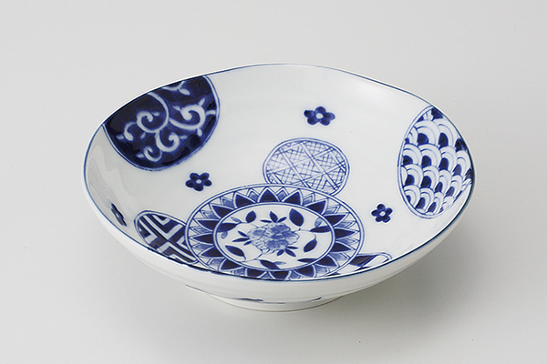 藍丸紋 六兵5.5浅鉢