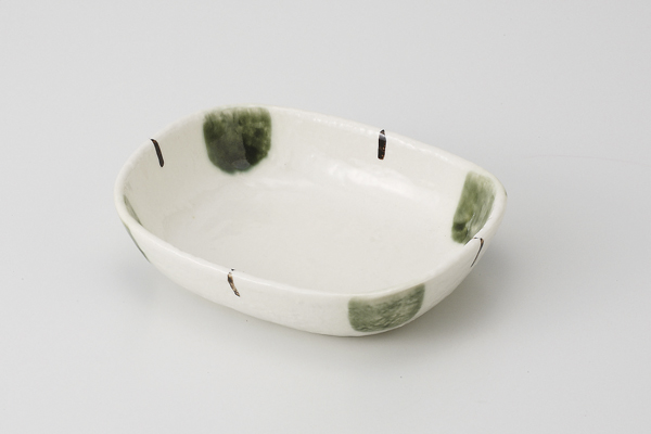 織部点字 小判浅鉢