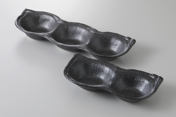 いぶし黒 二ッ切鉢