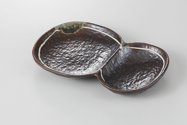 鉄釉ライン 得々取皿